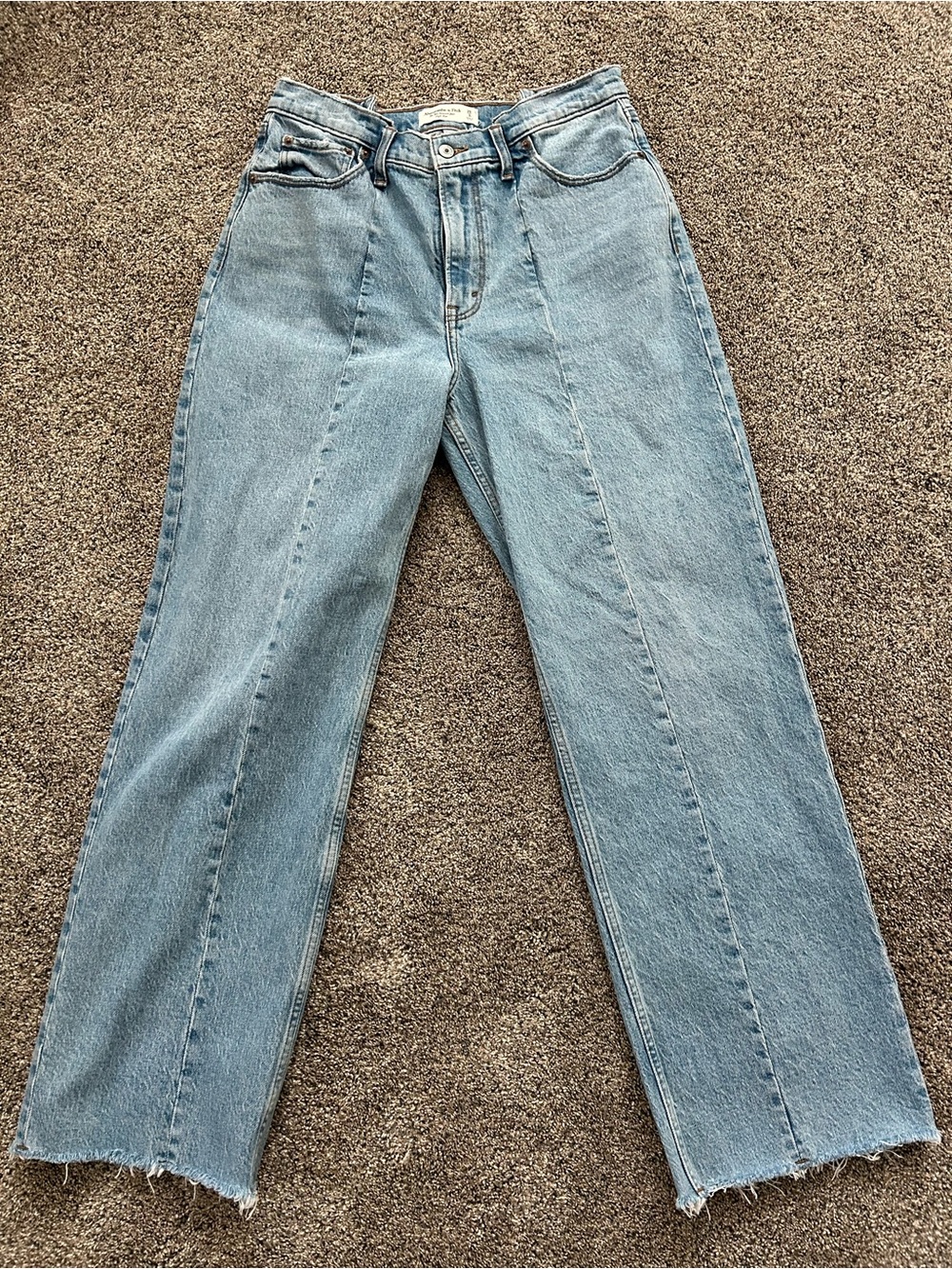 Abercrombie & Fitch Light Blue Straight Leg Jeans Curve Love